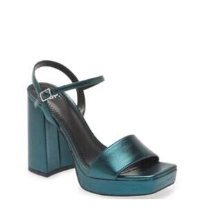 Noella Platform Sandals 7 Green Teal Deep NWOT Heels Pumps Green Blue. Glam